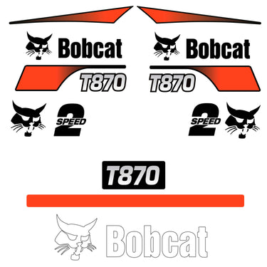 FITS T870 (ALT REAR) BOBCAT REPLACEMENT DECAL STICKER - OUTDOOR DURABLE LAMINATE